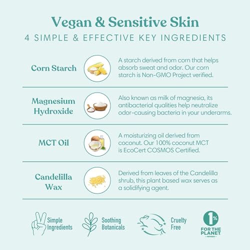 HUMBLE BRANDS Aluminum-Free Deodorant, Vegan and Cruelty- free, Formulated for Sensitive Skin, Mountain Lavender, 2.5 Ounce (Pack of 1)