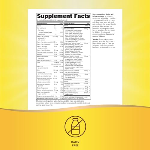 Nature's Way Alive! Max Potency Complete Liquid Multivitamin for Women and Men, Antioxidants Beta Carotene, Vitamins C & E, and Food-Based Blends, Citrus Flavored, 30.4 Fl Oz (Packaging May Vary)