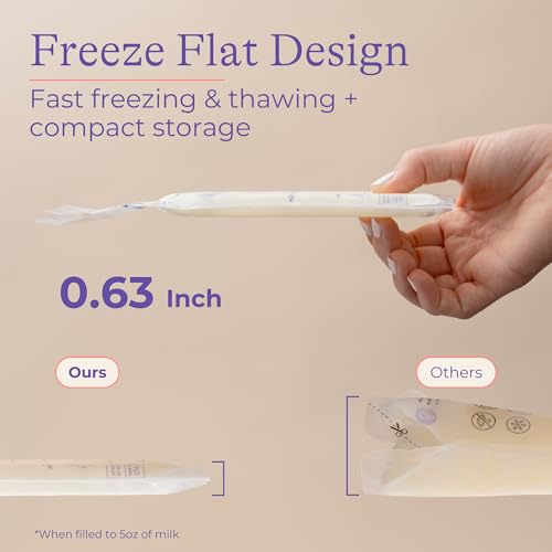 Lansinoh Breastmilk Storage Bags, 100 Count, Baby Essentials, Fast Freeze & Thaw Breast Milk Bags for Baby Bottle Feeding, Superior Strength & Stretch, 6 Ounce