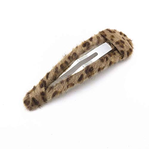 DAONACO 2 Pack Leopard Print Velvet Snap Clips Hair Clips Water-drop Hair Barrettes Hair Pins Hair Slide Stylish for Women Girl (Water drop) : Water drop