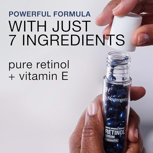 Neutrogena Rapid Wrinkle Repair Retinol Face Serum Capsules, Fragrance-Free Daily Facial with that fights Fine Lines, Wrinkles, Dullness, Alcohol-Free & Non-Greasy, 30 ct