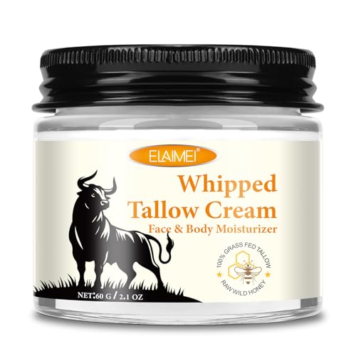 ISUNRISE Beef Tallow for Skin, Tallow Face Moisturizer, Natural Grass-Fed Grass Finished Beef Tallow and Honey Balm Deeply Moisturizing for Face & Body, 2.1 oz