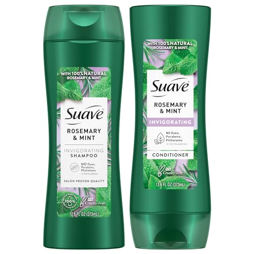 Suave Shampoo and Conditioner Set, Rosemary & Mint - Invigorating Rosemary Mint Clarifying Shampoo & Conditioner, Hair Strengthening, Scented, 12.6 Oz Ea (2 Piece Set)