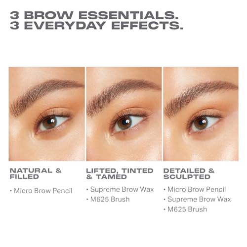Morphe High Archiever Everyday Essentials Brow Kit - Precision Micro Eyebrow Pencil, Tinted Sculpting Brow Wax & 3-in-1 Brush for Shaping, Filling & Defining - Latte (3 Count)