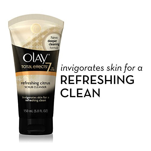 Olay Total Effects Refreshing Citrus Scrub Face Cleanser, 5.0 Ounce