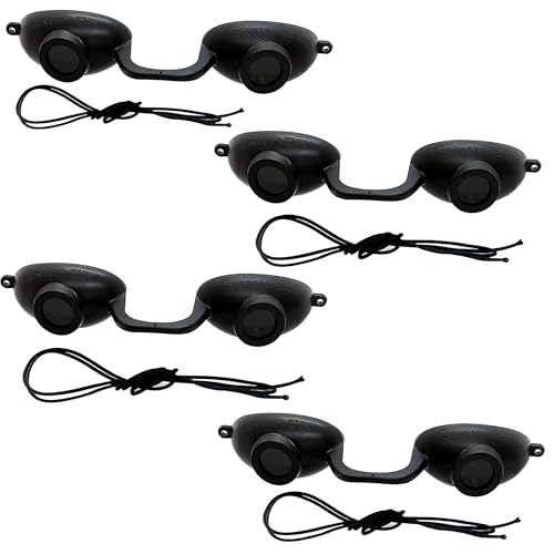 EVO FLEX Sunnies Flexible Tanning Bed Goggles UV Eye Protection Glasses 4 Pack (Black), FDA Compliant