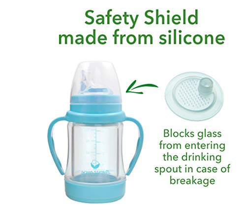 green sprouts Glass Sip & Straw Cup, Light Aqua, 6 Months+, 4 ounces