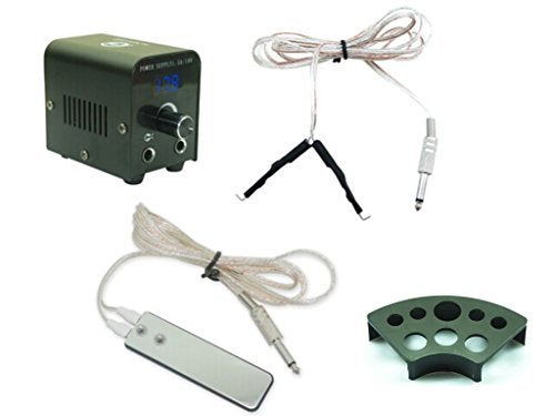 1TattooWorld Professional Tattoo Kit 2 Tattoo Machines, Digital Power Supply, 15 Color 5ml Tattoo inks, Grips, Needles, Transfer Paper etc