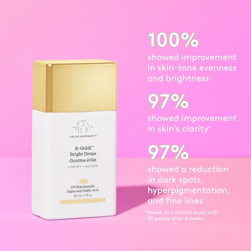 Drunk Elephant B-Goldi Bright Drops - 30 ml/1 fl oz - Illuminating Color Serum Drops - Clean Clinical Skincare - Cruelty-Free - Dermatologist-Tested - Free of Essential Oils, Silicones, and Fragrance