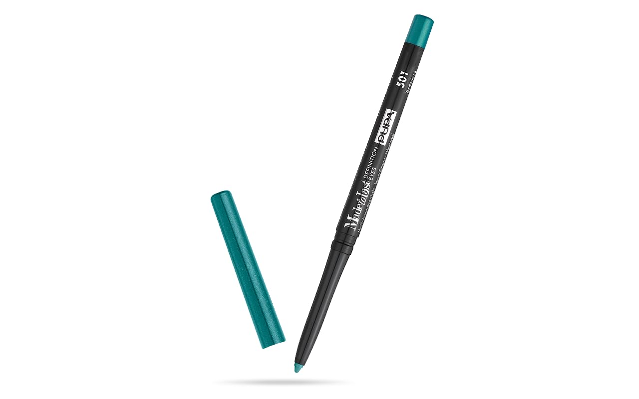 Pupa Milano Made To Last Definition Eyes, Extremely Long-Lasting Automatic Eye Pencil, Waterproof, Paraben Free, Intense, Creamy Color, Pencil with Sharpener - 501 Magnetic Green - 0.012 Oz
