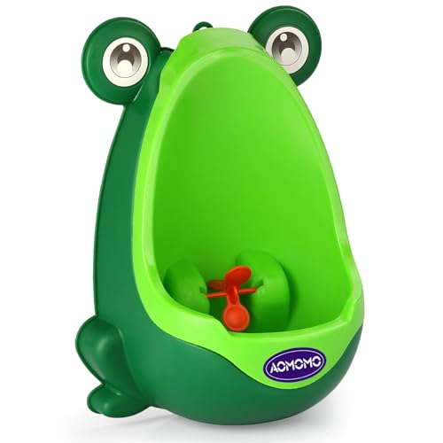 AOMOMO Frog Potty Training Urinal for Boys Toilet with Funny Aiming Target Green
