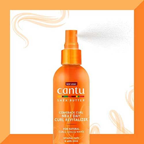 Cantu Comeback Curl Next Day Curl Revitalizer Mist with Shea Butter for Natural Hair, 12 fl oz (Packaging May Vary)