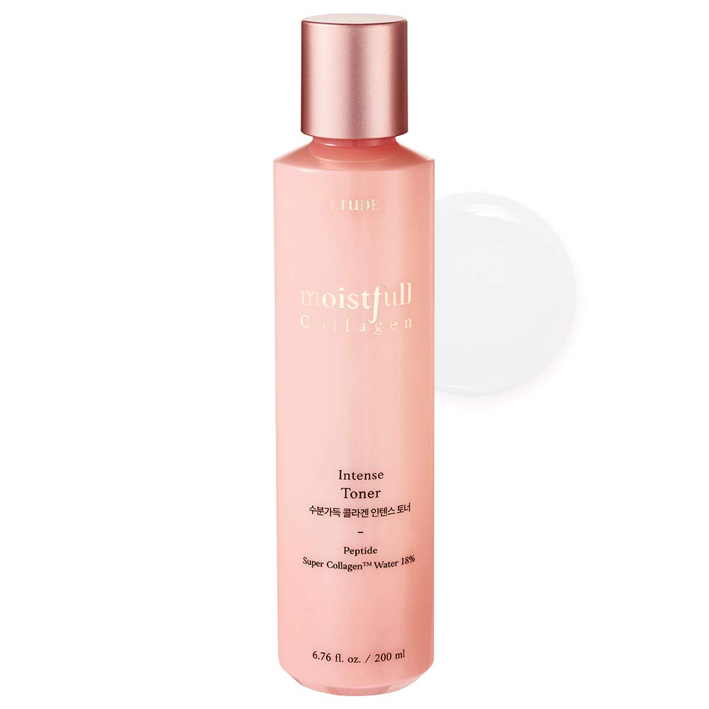 ETUDE Moistfull Collagen Intense Facial Toner 200ml | Intense Hydrating Super Collagen Skin Care Toner | Korean Facial Moisturizing Toner with Low-Molecular Peptides Included for All Skin Type