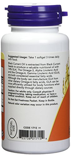 Now Foods Black Currant Oil 500 milligrams - 100 softgels (Pack of 2)