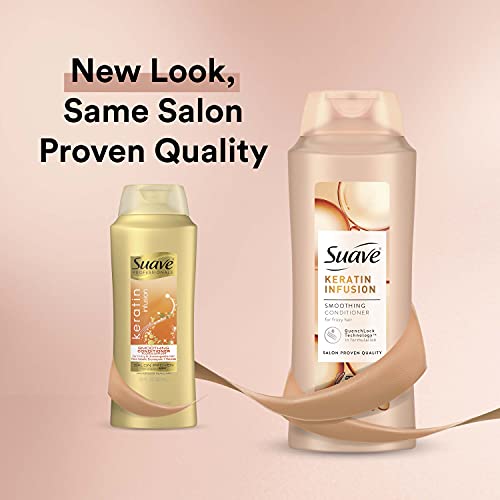 Suave Professionals Smoothing Conditioner For Dry Hair Keratin Infusion Hair Conditioner with 48-hour Frizz Control, 28 Ounce (Pack of 4)