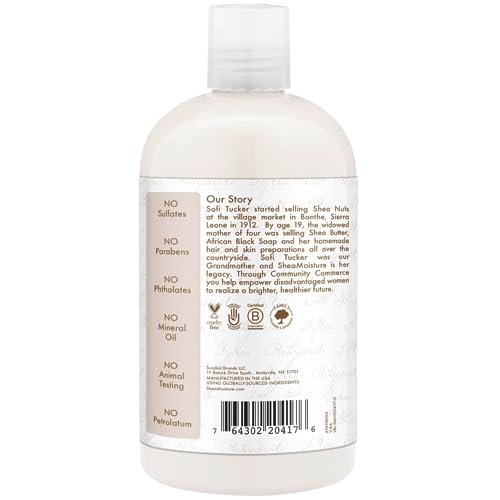 SheaMoisture 100% Virgin Coconut Oil Shampoo - Daily Hydration, Hair Detangler & Repair, Curly Hair Products for Women, Coconut Breeze Scent, Sulfate-Free Shampoo Hair Care, 13 Fl Oz