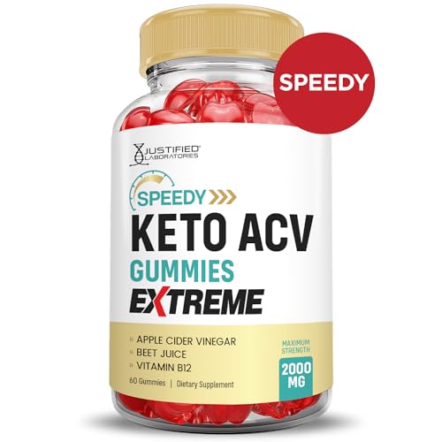 (5 Pack) Speedy Keto ACV Gummies Extreme 2000MG Speedy Keto Gummies Advanced Formula Apple Cider Vinegar with Pomegranate Beet Juice Powder B12 Vegan Non GMO 300 Gummys