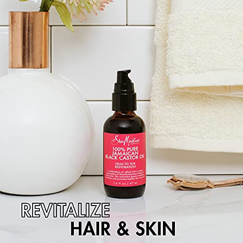 SheaMoisture Head To Toe Oil and Hair Oil for Dry Hair and Skin Jamaican Black Castor Oil Paraben Free Hair Oil, Body Oil 1.8 oz