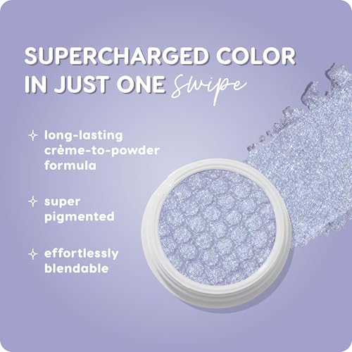 ColourPop Super Shock Shadow - High-Pigment, Crème-Powder Eye Makeup - Single Glitter Eyeshadow with Zero Fallout and Unique Bouncy Texture - Metallic Baby Blue Eyeshadow - Moon Daisy (0.07 oz)