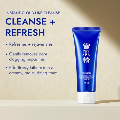 SEKKISEI Facial Cream Wash, Foaming Face Cleanser, 4.5 Ounce