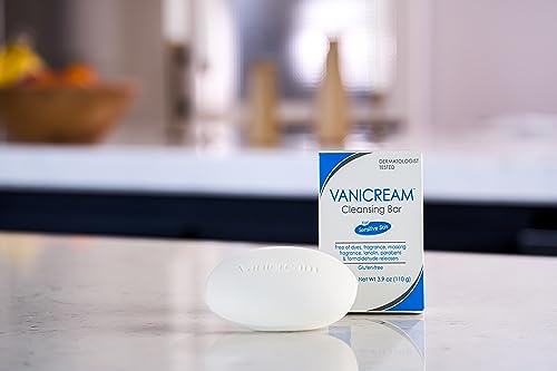 Vanicream Cleansing Bar | Fragrance, Gluten and Sulfate Free | For Sensitive Skin | Gently Cleanses and Moisturizes | 3.9 Ounce | Pack of 12
