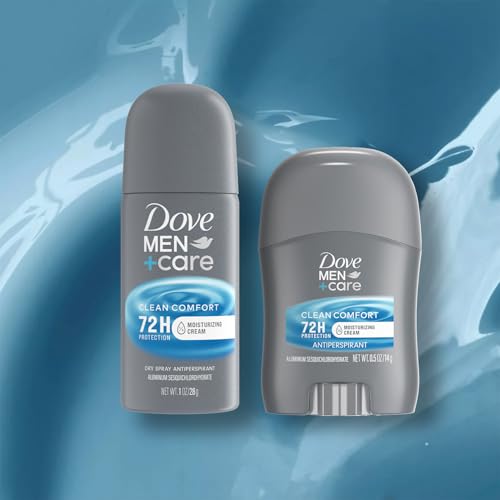 Dove Men + Care Clean Comfort Travel Antiperspirants –Men’s Antiperspirant Spray + Stick, 72H Protection (4 Piece Set)