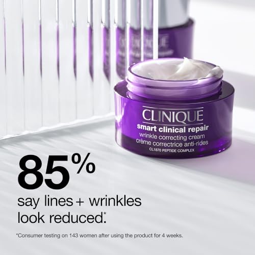 Clinique Smart Clinical Repair Wrinkle Correcting Face Cream With Hyaluronic Acid + Peptides | Anti-Aging + Hydrating, 2.5 Fl Oz