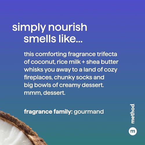 Method Moisturizing Conditioner, Simply Nourish with Shea Butter, Coconut, and Rice Milk Scent Notes, Paraben and Sulfate Free, 13.5 oz (Pack of 1)