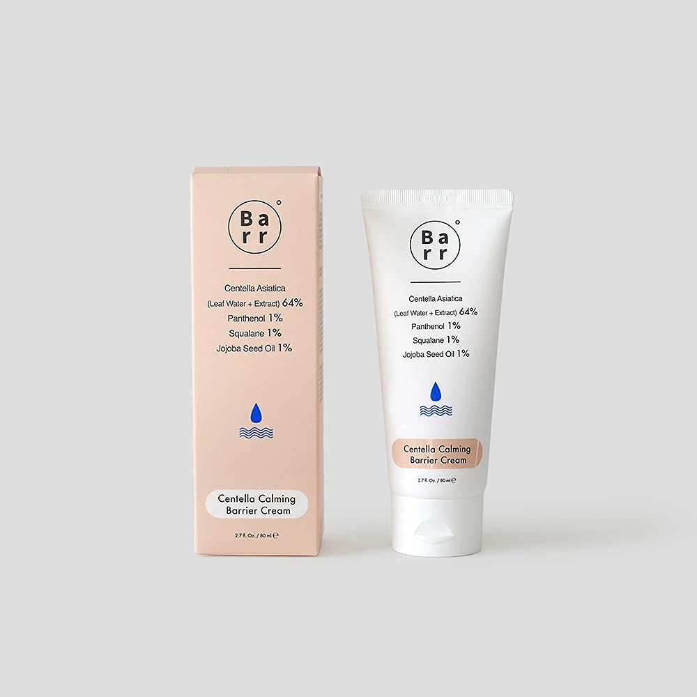 Barr Centella Calming Barrier Cream, 64% Centella Asiatica, 1% panthenol vitaminB5, 1% Jojoba Seed Oil, 1% Squalane, Vegan
