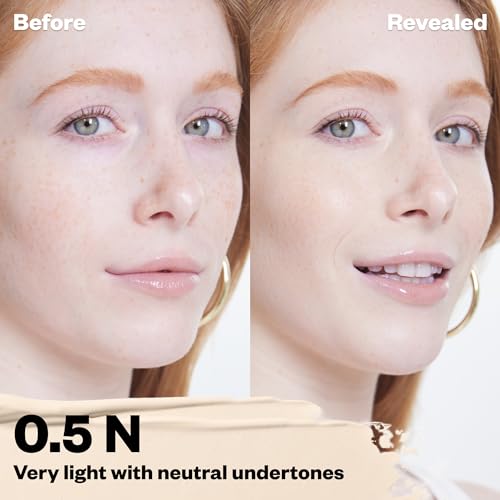 Kosas Revealer Concealer - Medium Coverage Makeup with Hyaluronic Acid, Conceals Dark Circles Under Eyes, Dark Spots and Blemishes + Brightens, Hydrates, Long-Lasting & Vegan, (Tone 0.5 N)