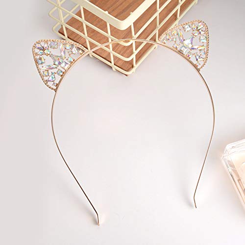 B# : Numblartd 3 Pcs Glitter Upscale Crystal Rhinestone Cat Ear Hair Hoop Headband - Fashion Cute Hair Band Headwear Hair Accessories For Women And Girls (B#)
