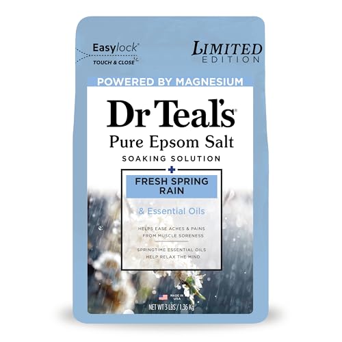 Dr Teal's Epsom Salt Magnesium Soak, Limited Edition Fresh Spring Rain, 3lbs