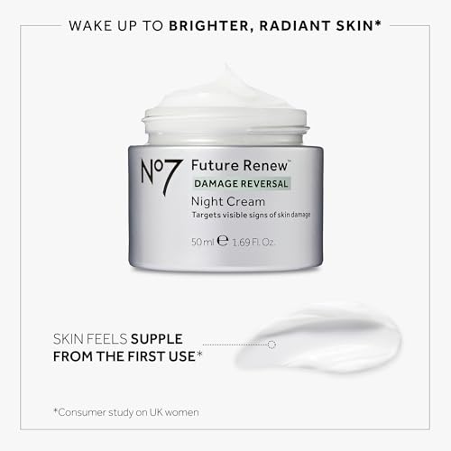 No7 Future Renew Damage Reversal Skincare Set - Anti Aging Face Serum (.33 Fl Oz), Day Cream with SPF 25 (1.69 Fl Oz) & Night Cream (1.69 Fl Oz) - Reverses Visible Signs of Sun Damage - 3-Piece Set