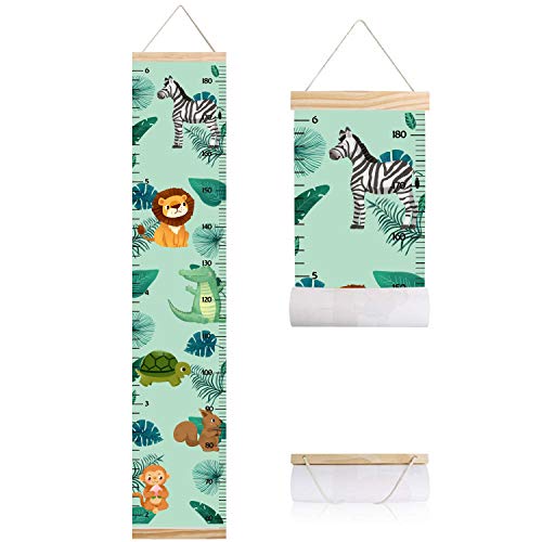 Animals Growth Chart for Kids, Baby Height Chart, Canvas Height Measuring Rulers for Boys Girls (Animals 5)