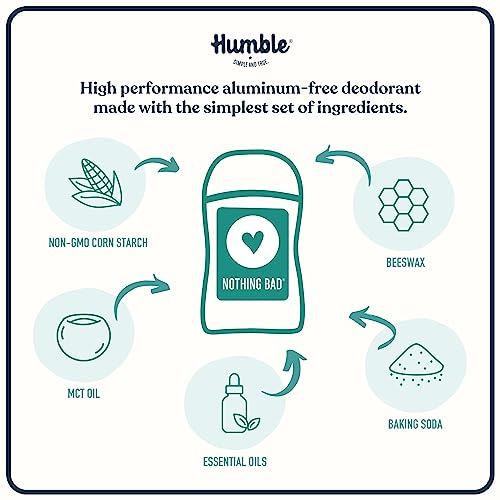 HUMBLE BRANDS Original Formula Aluminum-free Deodorant. Long Lasting Odor Control with Baking Soda and Essential Oils, Palo Santo and Frankincense, Pack of 1