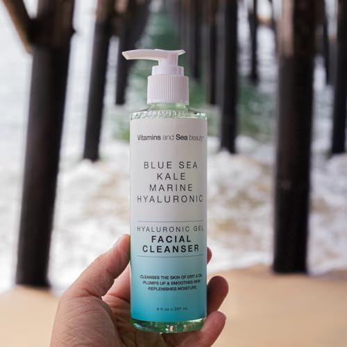 VITAMINS AND SEA BEAUTY Hyaluronic Gel Facial Cleanser with Blue Sea Kale + Marine Hyaluronic, 8 fl oz