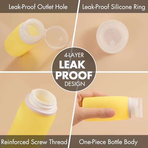 Muslish 21 Pack Leak Proof Silicone Travel Bottles Set, TSA Approved Containers for Toiletries, Travel Size Accessories and Shampoo Conditioner Bottles with Toiletry Bag (BPA Free)