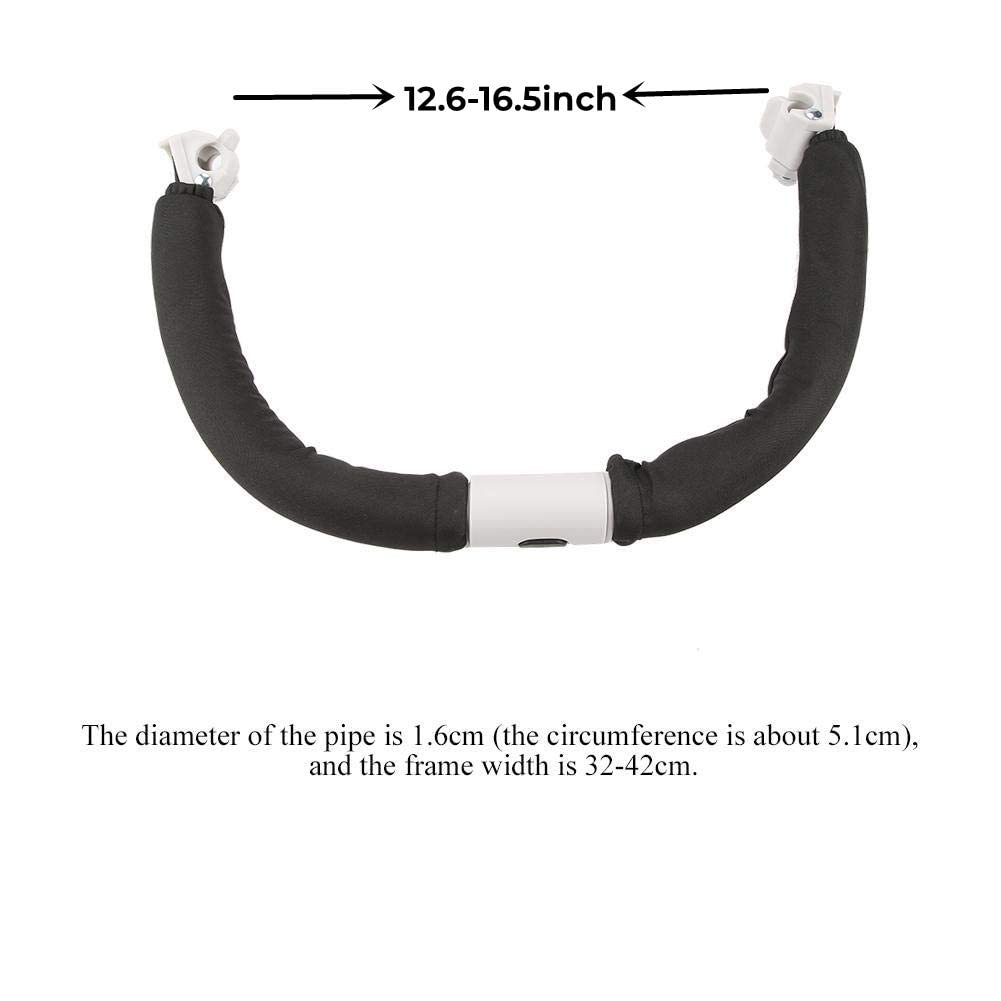 Stroller Handle, Adjustable Baby Trolley Bumper Grip Handle Bar Stroller Armrest Bumper Baby Stroller Accessories Hand Tools(Black)