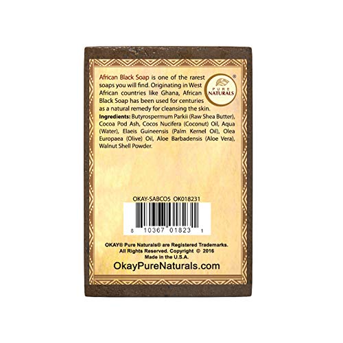 OKAY| African Black Soap Coconut| Cleanses And Exfoliates Skin| Anti Inflammatory & Anti Bacterial| Nourishes Skin & Helps Heal Skin| Sulfate, Silicone, Paraben Free| For All Skin Types| Created In G