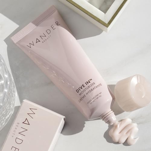 Wander Beauty Dive In Moisturizer - 8-in-1 Hydrating Face Moisturizer For 72h Hydration - Plump, Brighten, & Rejuvenate Skin with 13 Fruits & 4 Flower Extracts - Lightweight Gel Moisturizer - 1.69 oz