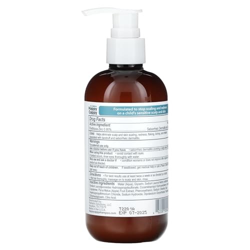 Happy Cappy Dr. Eddie’s Medicated Shampoo and Body Wash- Baby Dandruff Shampoo, Helps Cradle Cap and Seborrheic Dermatitis, Reduces Flakes and Redness, Dermatologist Tested, Fragrance-Free - 8 Fl Oz