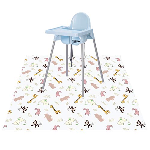 Baby Splat Floor Mat for Under High Chair/Arts/Crafts by CLCROBD, 51 Waterproof Anti-Slip Food Splash Spill Mess Mat, Washable Floor Protector Mat and Table Cloth