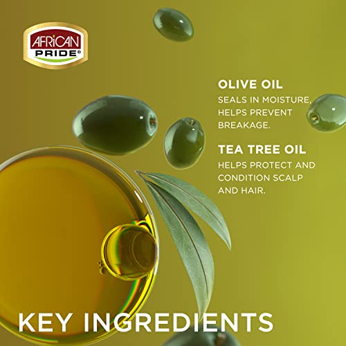 African Pride Olive Miracle Leave In Conditioner Creme (3 Pack), enriched with olive and tea tree oil to protect and condition scalp and hair, 15oz.