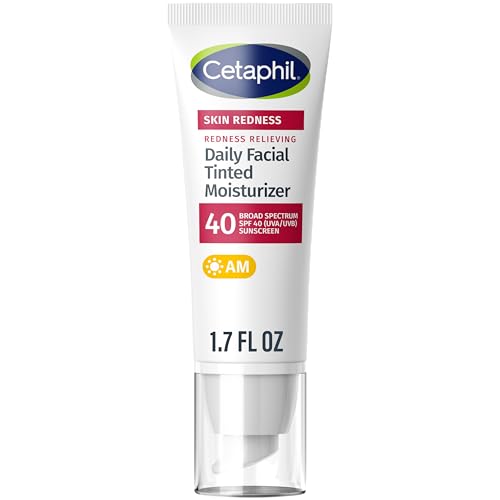 CETAPHIL Redness Relieving Daily Facial Moisturizer SPF 40, 1.7 fl oz, Broad spectrum Sunscreen, Neutral Tint, For Redness-Prone Skin