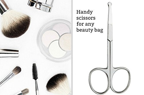 BeeSpring Rounded Nose Hair Scissors. Round Tip Scissor for Ear, Eyebrow, Beard and Mustache Trimming - 3.5 Blunt Nosed Tipped Grooming Trimmer