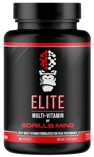 Gorilla Mind Elite Multi-Vitamin (180 Capsules) – Daily Multivitamin Formulated for Peak Performance | 27 Nutrients to Backfill Micronutrient Shortcomings