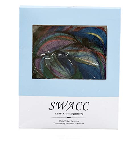Swacc 22 Pcs Colored Party Highlights Clip On In Hair Extensions Multi-Colors Hair Streak Synthetic Hairpieces (11 Colors 22 Pcs In Set -Curly)
