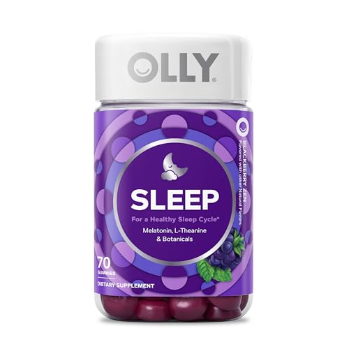 OLLY Sleep Gummy, 3 mg Melatonin, L-Theanine, Chamomile, Lemon Balm, Sleep Aid, Blackberry - 70 Count