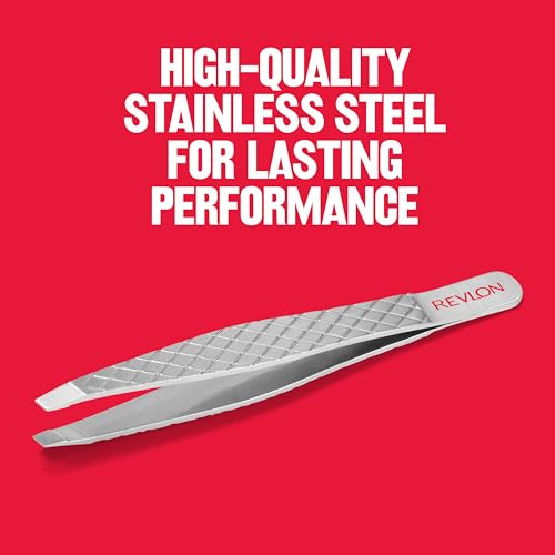 Revlon Ultimate Slant Tweezer, Hand-Finished Ultra-Fine Tips for Precise Hair Removal, Perfect for Tweezing The Tiniest Hairs, Made With Stainless Steel, 1 count