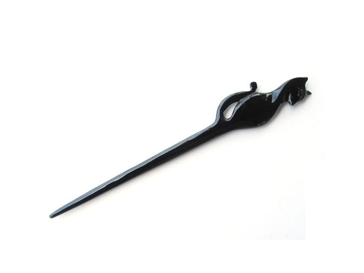 Marycrafts Black Cat Hair Stick, Hairstick, Hair Pin, Hairpin, Hair Accessory, Hair Toy Handmade 7.2